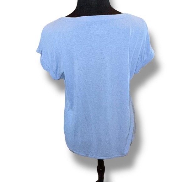 TALBOTS DROP SHOULDER V-NECK TEE - 1X Tranquil Blue - Picture 4 of 13